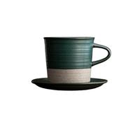 ERHTGUO Ceramic Coffee Cup Set, Handmade Creative Mug, Simple Water, Retro Hand Brewed Plate(Green)