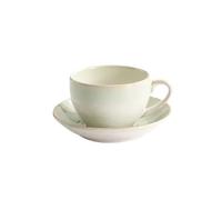 ERHTGUO Ceramic Retro Kiln-turned Coffee Cup Cappuccino Latte Fancy Art Tea And Saucer Set 300ml Cafe Home(A-300ML)