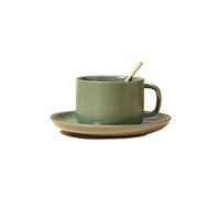 ERHTGUO Ceramics Coffee Cup And Dish Set Drinkware Sets Breakfast Cups Afternoon Tea Flower Water Milk Mug(Green)