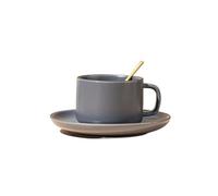 ERHTGUO Ceramics Coffee Cup And Dish Set Drinkware Sets Breakfast Cups Afternoon Tea Flower Water Milk Mug(Grey)