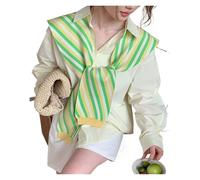 ERHTGUO Châle tricoté preppy rayé à rayures croisées des quatre saisons, écharpe d'été de haute qualité for le cou et les épaules(Yellow)