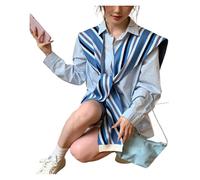 ERHTGUO Châle tricoté preppy rayé à rayures croisées des quatre saisons, écharpe d'été de haute qualité for le cou et les épaules(Blue)