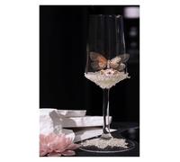 ERHTGUO Champagne Goblet Blue Broken Diamond Wedding Toast Cup DIY Material Handmade Engagement Gift Decoration(Dark Khaki)