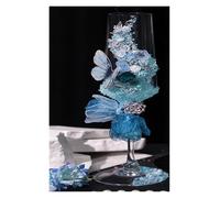 ERHTGUO Champagne Goblet Blue Broken Diamond Wedding Toast Cup DIY Material Handmade Engagement Gift Decoration(Color 2)