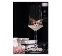 ERHTGUO Champagne Goblet Blue Broken Diamond Wedding Toast Cup DIY Material Handmade Engagement Gift Decoration(Gold)