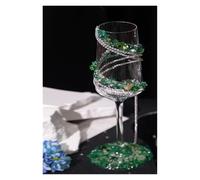 ERHTGUO Champagne Goblet Blue Broken Diamond Wedding Toast Cup DIY Material Handmade Engagement Gift Decoration(Light Yellow)