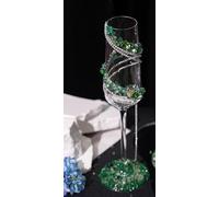 ERHTGUO Champagne Goblet Blue Broken Diamond Wedding Toast Cup DIY Material Handmade Engagement Gift Decoration(PURPLE)