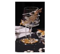 ERHTGUO Champagne Goblet Blue Broken Diamond Wedding Toast Cup DIY Material Handmade Engagement Gift Decoration(Grey)