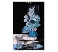 ERHTGUO Champagne Goblet Blue Broken Diamond Wedding Toast Cup DIY Material Handmade Engagement Gift Decoration(Light Grey)