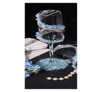 ERHTGUO Champagne Goblet Blue Broken Diamond Wedding Toast Cup DIY Material Handmade Engagement Gift Decoration(Dark grey)