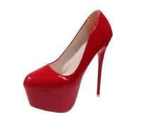 ERHTGUO Chaussures à Talons Hauts Semelles épaisses Enfiler Hauteur du Talon Embouchure Peu Profonde(Red,43)