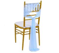 ERHTGUO Chiffon Chair Sashes Wedding Ribbon for Church Party Banquet Event Aisle Cover Decoration(D,20X275CM 25PCS)