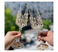 ERHTGUO Creative Niche Sense Homemade Wedding Toast Cup DIY Material Bag Champagne Glass(Love lasts)