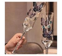 ERHTGUO Creative Niche Wedding Toast Cup Diy Material Package Champagne Engagement Decoration(Butterflies Flutter)