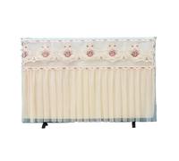 ERHTGUO Embroidered Lace Television Dust Cover Soft Fabric Computer Monitor Protection Household Printed Flower TV Home Decoration(Style 07,40inch 90x51cm)