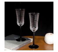 ERHTGUO French Vintage Black Swan Champagne Glasses Octagonal Stemware For Home Bar Wedding Party Romantic Valentine(2pc-cup)