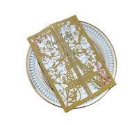 ERHTGUO Invitation d'anniversaire Tour Eiffel découpée au laser en rose for une fête de fiançailles ou un mariage(Gold)