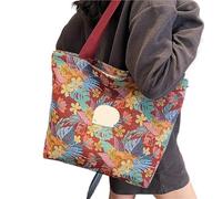 ERHTGUO Large Capaci Canvas Tote Bag Commuter Women's Faionable Outdoor Single Oulder Mommy Summer Print(Burgundy large size zipper closure)