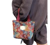 ERHTGUO Large Capaci Canvas Tote Bag Commuter Women's Faionable Outdoor Single Oulder Mommy Summer Print(Burgundy small size open-top style)