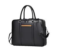 ERHTGUO Leather Business Men's Briefcase Male Shoulder Bag Men Messenger Laptop Computer Designer(Black)