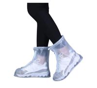 ERHTGUO Lot de 2 paires couvre-chaussures imperméables, antidérapants et réutilisables, for bottes pluie neige, avec semelle en silicone, for les jours(White,M)