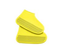 ERHTGUO Lot de 2 paires couvre-chaussures imperméables et antidérapants en silicone, élastiques résistants à l'usure, réutilisables, for l'extérieur les jours pluie(Yellow,M 35-39)