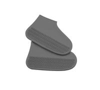 ERHTGUO Lot de 2 paires couvre-chaussures imperméables et antidérapants en silicone, élastiques résistants à l'usure, réutilisables, for l'extérieur les jours pluie(Grey,S 26-34)