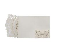 ERHTGUO Lot de 25 ou 50 cartes d'invitation mariage découpées au laser, à trois volets, en dentelle, for, anniversaire, fête, cadeaux(Beijge,50pcs)
