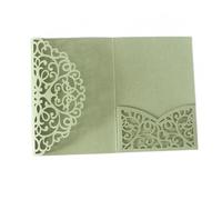 ERHTGUO Lot de 50 cartes d'invitation mariage découpées au laser, idéales for les fêtes d'anniversaire et mariages(Green)