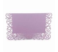 ERHTGUO Lot de 50 marque-places en dentelle nacrée, décoration table mariage, nom, message, carte vœux, fournitures fête(Purple)