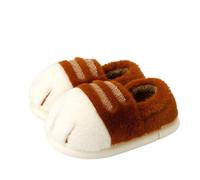 ERHTGUO Pantoufles d'hiver en forme de patte chat for Couple, chaussures thermiques épaisses doublées polaire peluche, antidérapantes unisexes Anti-froid for la maison(Coffee,44-45)