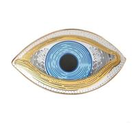 ERHTGUO Plateau à bijoux en céramique ovale, décoration d'intérieur, forme d'œil, assiette décorative, style artistique, bibelot, clé(Color 01)