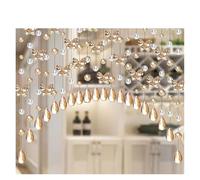 ERHTGUO Rideau de Perles Cristal 5x1m, cloison séparation, Rideau Porte d'entrée Chambre à Coucher, décoration Mariage en Papillon Verre(Style 7)