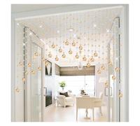 ERHTGUO Rideau de Perles en Plastique Cristal sans poinçon, Rideau Porte séparation Salon, Cordes perlées, décoration Maison(Champagne and White,21 Strips)