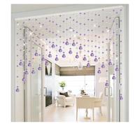 ERHTGUO Rideau de Perles en Plastique Cristal sans poinçon, Rideau Porte séparation Salon, Cordes perlées, décoration Maison(Purple and White,35 Strips)