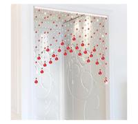 ERHTGUO Rideau de Perles en Plastique Cristal sans poinçon, Rideau Porte séparation Salon, Cordes perlées, décoration Maison(Red and White,25 Strips)