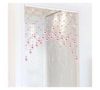 ERHTGUO Rideau de Perles en Plastique Cristal sans poinçon, Rideau Porte séparation Salon, Cordes perlées, décoration Maison(PNK and White,21 Strips)