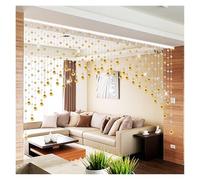 ERHTGUO Rideau de Perles en Plastique Cristal sans poinçon, Rideau Porte séparation Salon, Cordes perlées, décoration Maison(Golden and White,41 Strips)
