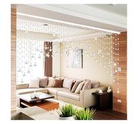 ERHTGUO Rideau de Perles en Plastique Cristal sans poinçon, Rideau Porte séparation Salon, Cordes perlées, décoration Maison(All White,21 Strips)
