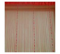 ERHTGUO Rideau de Porte en Polyester avec Ficelle perlée, Rideau séparation pièce à Franges, Panneau d'écran fenêtre décoratif(Red)