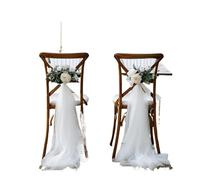ERHTGUO Set of 10/50 Chair Sashes Elegant Wedding Decor Semi-Sheer Tulle for Parties Churches Christmas Aisle Accent(White,50pcs)