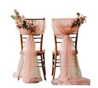 ERHTGUO Set of 10/50 Chair Sashes Elegant Wedding Decor Semi-Sheer Tulle for Parties Churches Christmas Aisle Accent(Peach Pink,50pcs)