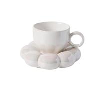 ERHTGUO Sunflower Coffee Mug Ceramic Cloud Cup Decorative Saucer Afternoon Tea Water Office Decor Home Drinkware(Color 3)