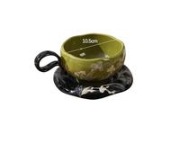 ERHTGUO Vintage Coffee Cup Design With A Niche And High Aesthetic Value Ceramic Plant Flower Latte Art Water Set(Green)