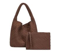 ERHTGUO Waterproof Large-capacity Single Shoulder Bag, Versatile Mother-daughter Underarm(Dark brown)