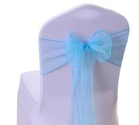 ERHTGUO Wedding Chair Decoration Organza Sashes Knot Bands Bows for for Party Banquet Event Decors(A,50pcs)