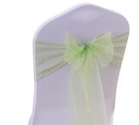 ERHTGUO Wedding Chair Decoration Organza Sashes Knot Bands Bows for for Party Banquet Event Decors(Green,100pcs)