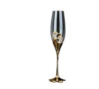 ERHTGUO Wedding Champagne Glasses Hearts Inside Golden Toasting Flute Wine Glass Goblet Party Lover Anniversary Valentine's Day(Gold)