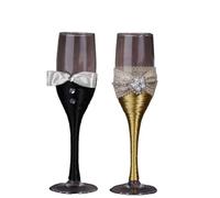 ERHTGUO Wedding Matchmaking Celebration Romantic Champagne Hand Over Glasses Groom Bride Stemware(Color-04)