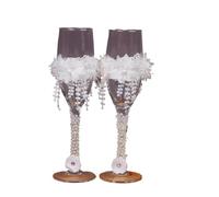 ERHTGUO Wedding Matchmaking Celebration Romantic Champagne Hand Over Glasses Groom Bride Stemware(Color-08)